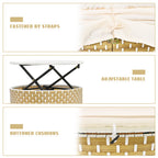 Walker Edison | Ensemble de canapés de jardin modulaires ronds pour bain de soleil