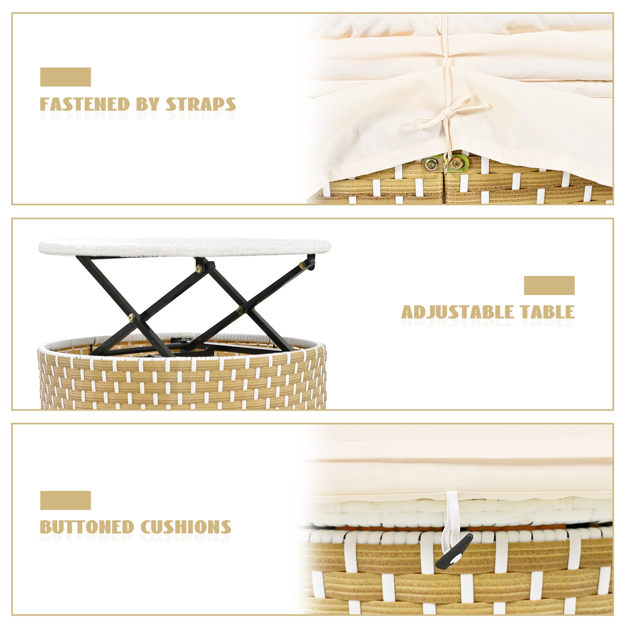 Walker Edison | Ensemble de canapés de jardin modulaires ronds pour bain de soleil