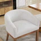 Chaises de salle à manger cylindriques rembourrées en lin, style moderne du milieu du siècle 