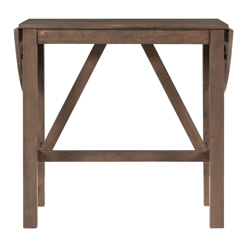 Walker Edison | Ensemble table et chaises de salle à manger 3 pièces en bois, hauteur comptoir, avec abattants