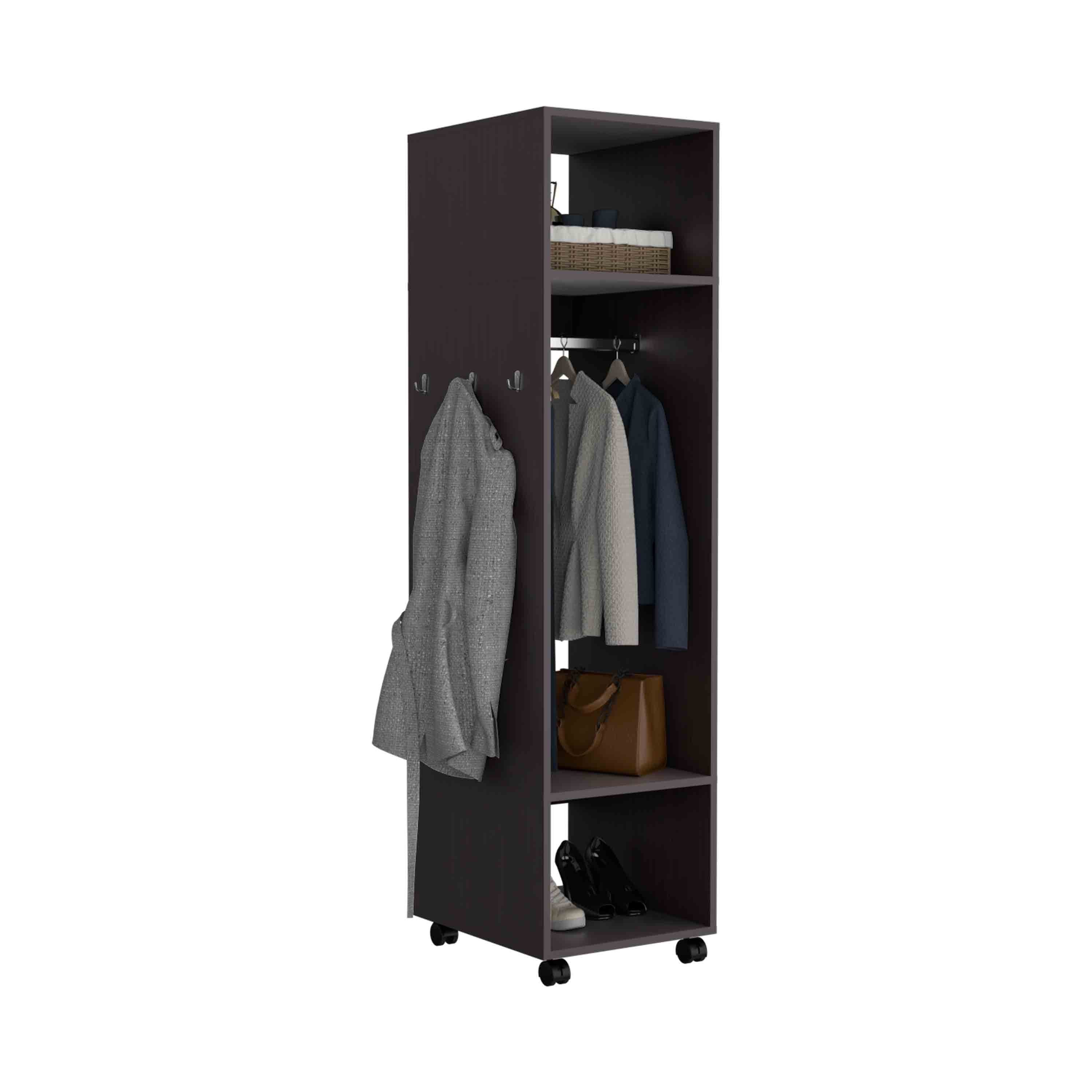 Walker Edison | Armoire-penderie haute minimaliste avec effet miroir