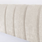 Cadre de lit rembourré en chenille, format queen, avec tiroirs 