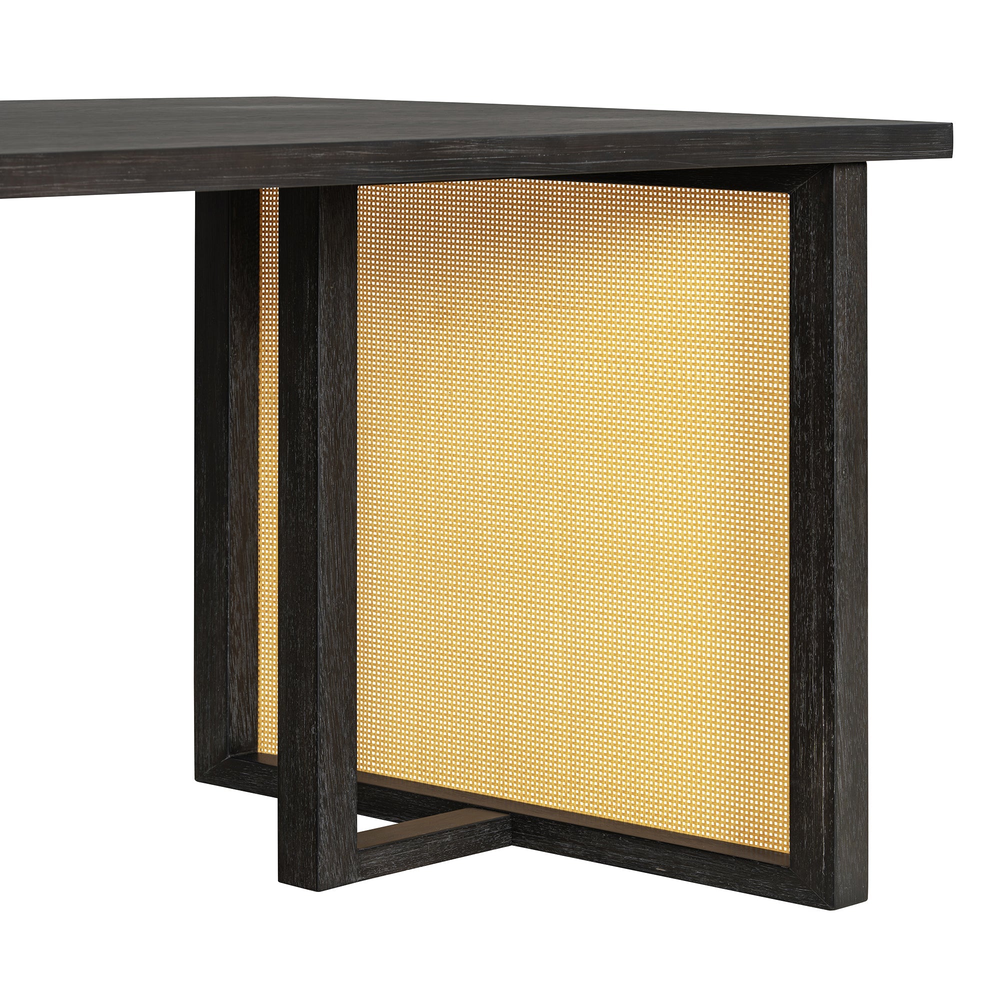 Ensemble de table et chaises de style campagnard en rotin bohème 7 pièces pour 6 personnes