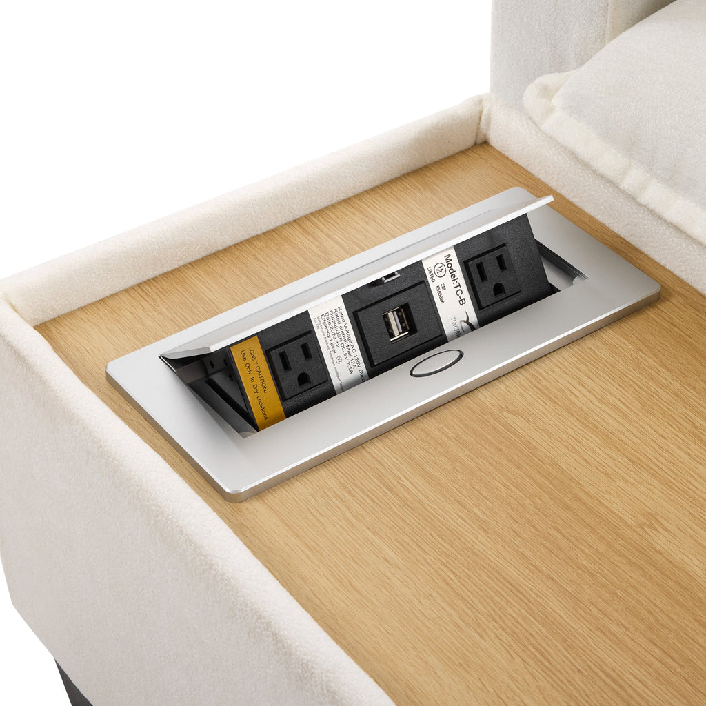 Walker Edison | Canapé d'angle modulaire en forme de U Cloud avec pouf et table basse