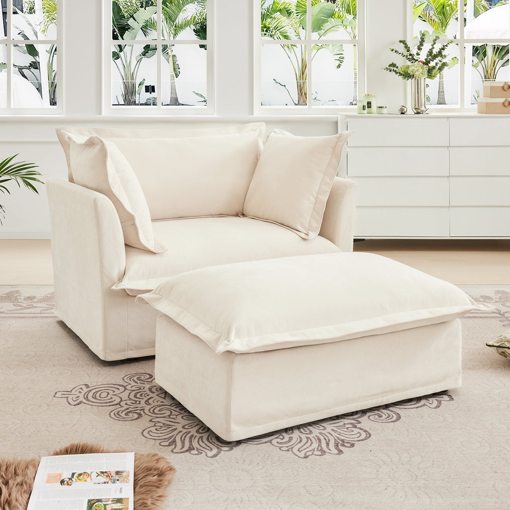 Walker Edison | Fauteuil d'appoint déhoussable avec repose-pieds