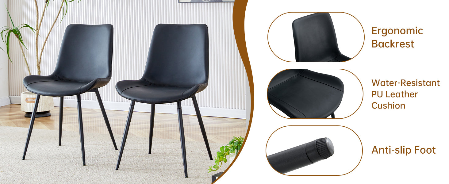 Ensemble table et chaises extensibles modernes pour 6 personnes avec chaises en PU