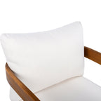 Walker Edison | Ensemble de 2 fauteuils club d'extérieur haut de gamme en bois d'acacia, design incurvé 