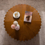 Walker Edison | Table basse ronde moderne cannelée style Mid-Century 