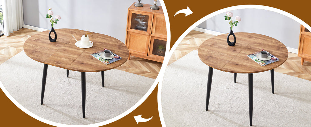 Ensemble table et chaises extensibles modernes pour 6 personnes avec chaises en PU