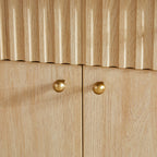 Buffet/meuble TV moderne Samantha en bois cannelé, montage facile, 58 pouces.