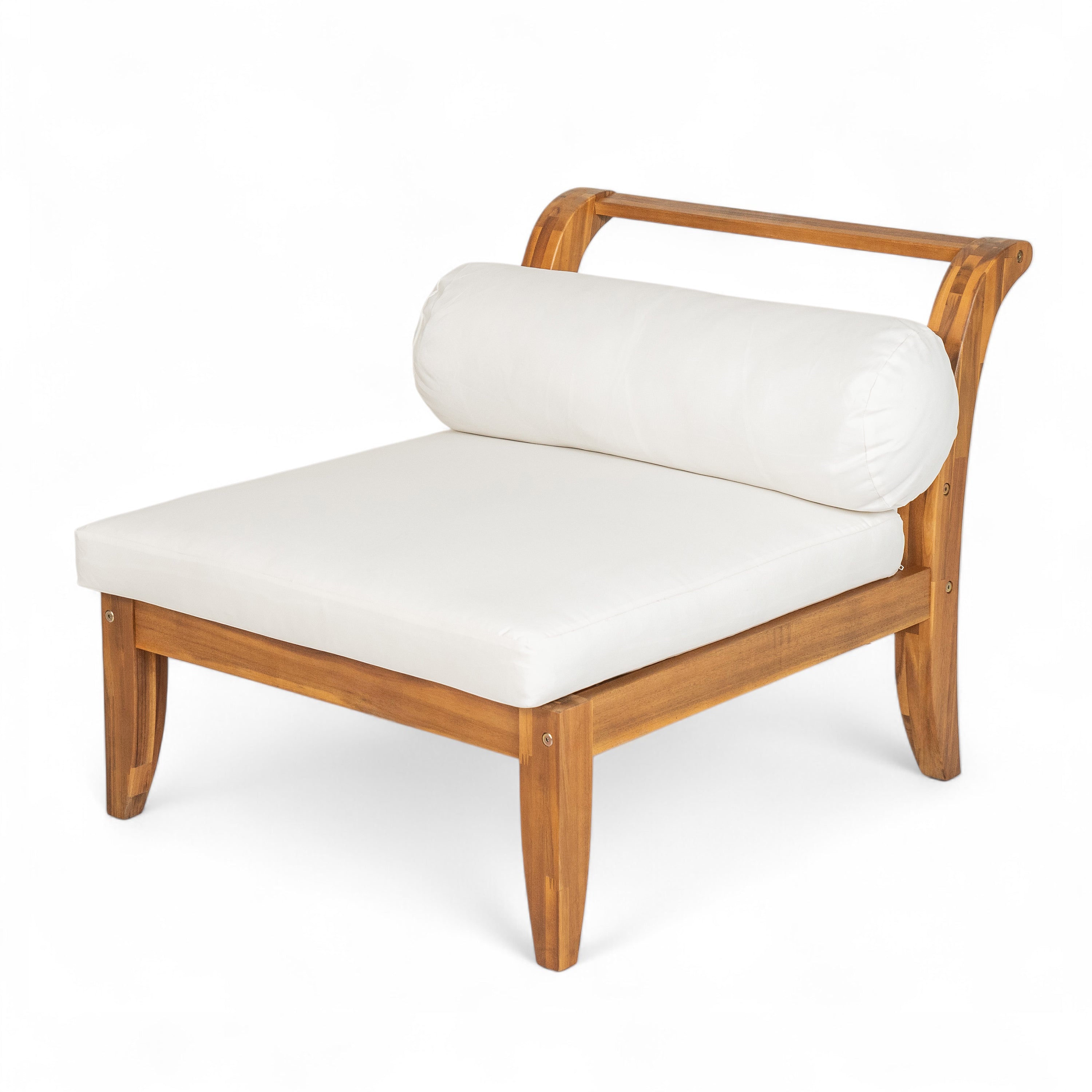 Ensemble de canapés d'angle modulaires d'extérieur 6 pièces en bois d'acacia Walker Edison 