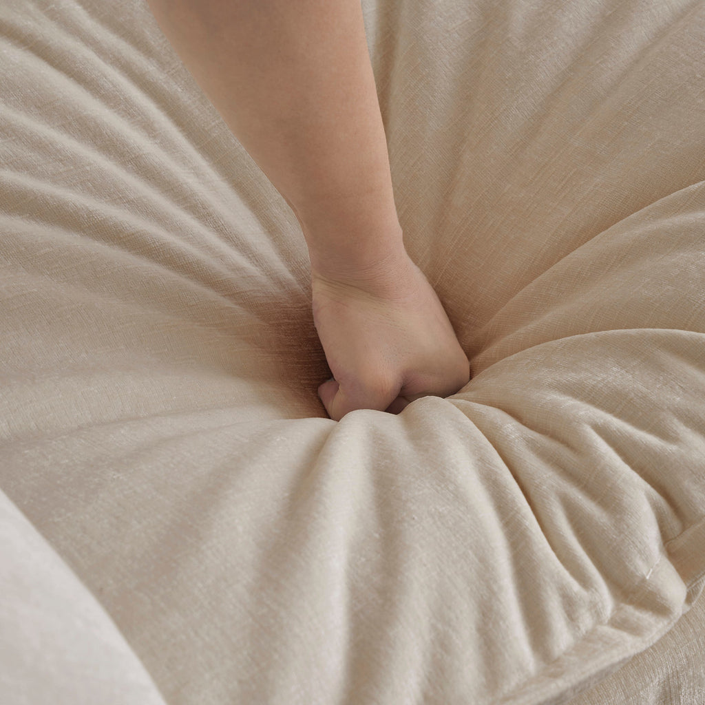 Walker Edison | Canapé d'angle modulaire en forme de U Chenille Cloud avec deux poufs
