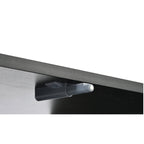 Meuble TV moderne bicolore de 69,6 pouces aux formes incurvées et pieds boules.