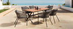 Walker Edison | Ensemble de salle à manger de patio 7 pièces au design moderne en corde