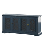 Meuble TV avec portes en verre trempé au design classique 