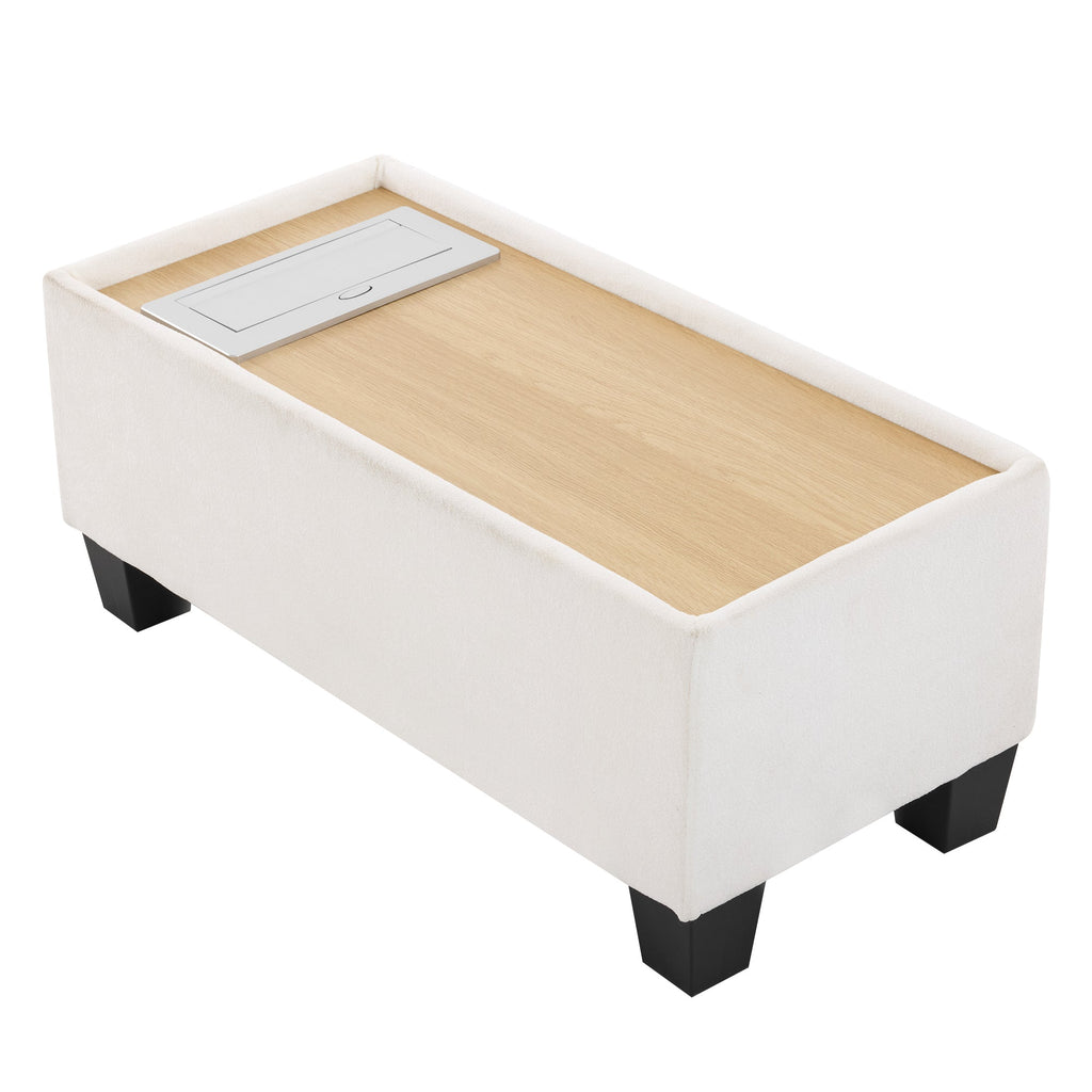 Walker Edison | Canapé d'angle modulaire en forme de U Cloud avec pouf et table basse