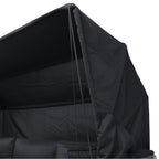 Ensemble de canapés d'angle 7 pièces en rotin tressé avec auvent pour terrasse extérieure Walker Edison 