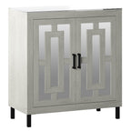 Meuble d'entrée à portes miroir finition antique