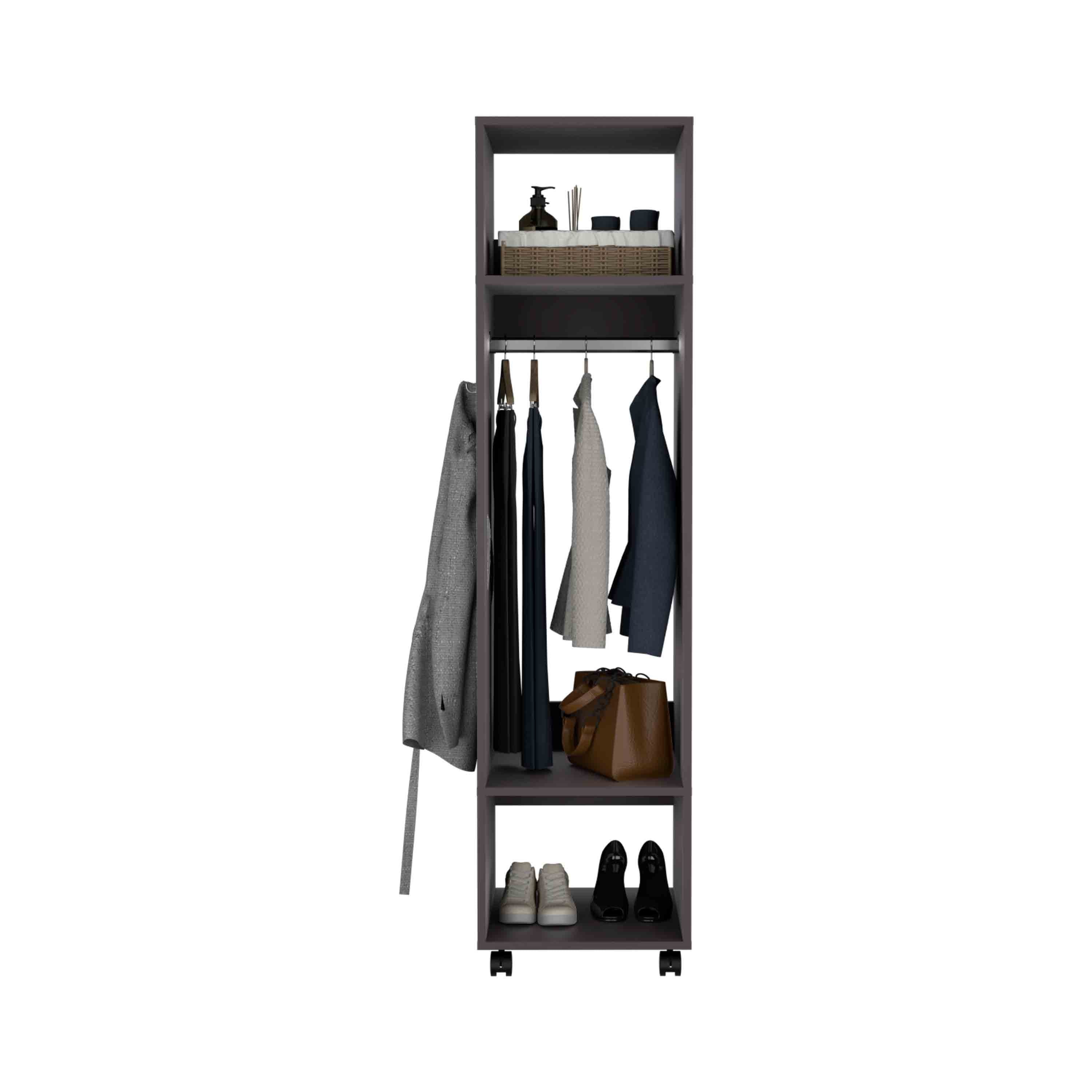 Walker Edison | Armoire-penderie haute minimaliste avec effet miroir