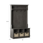 Porte-manteau d'entrée avec paniers et rangements ouverts