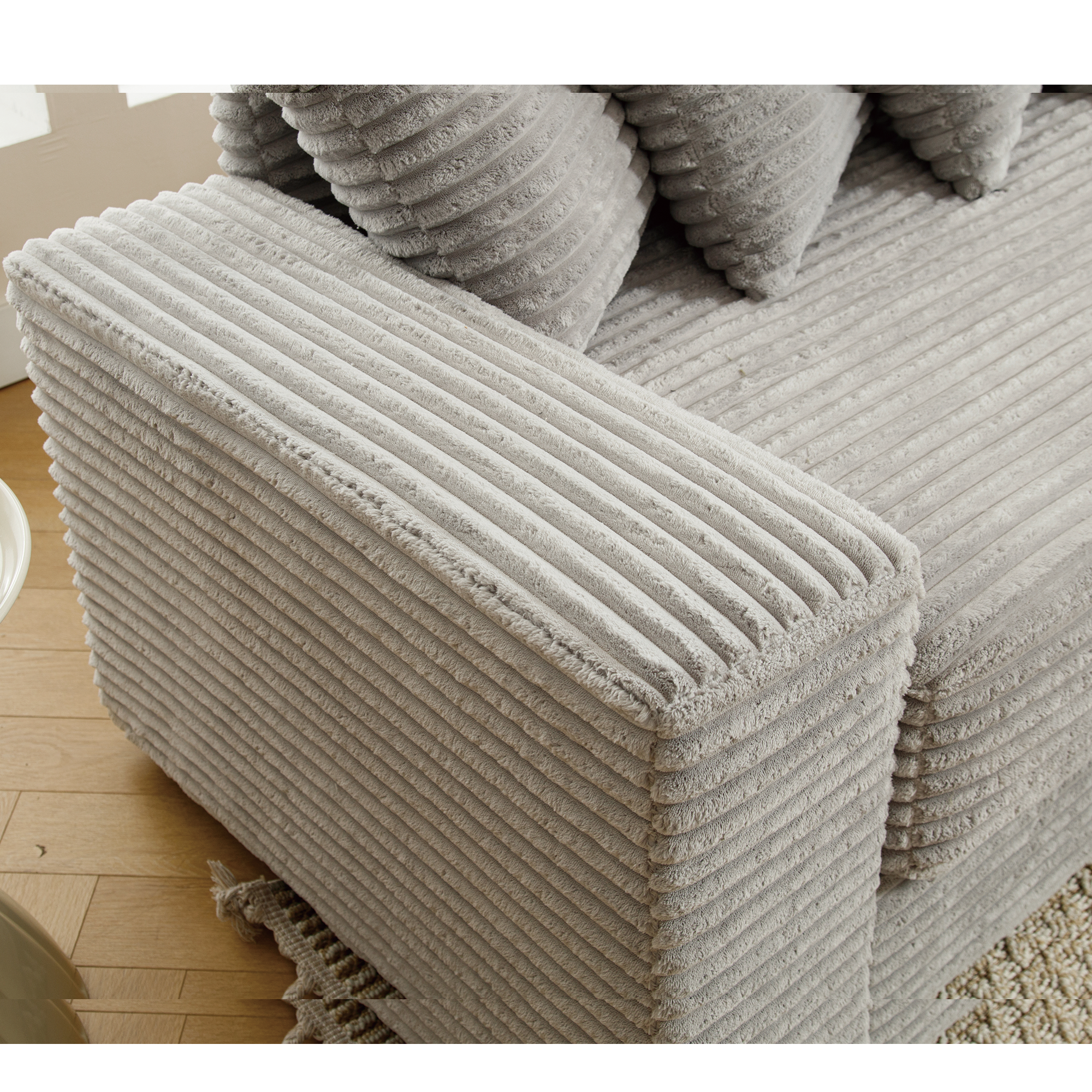 Walker Edison | Canapé d'angle Cloud en velours côtelé, en forme de L, à droite