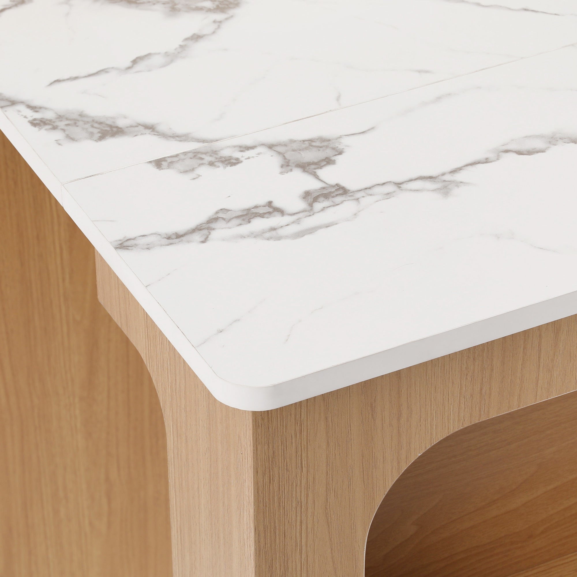 Îlot de cuisine de 181 cm avec table à manger extensible, nombreux rangements et prise électrique