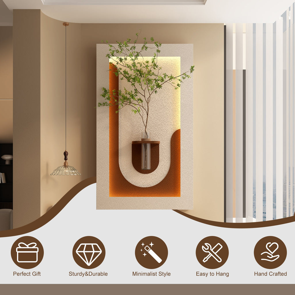 Décoration murale en grès à LED 3 couleurs réglables 