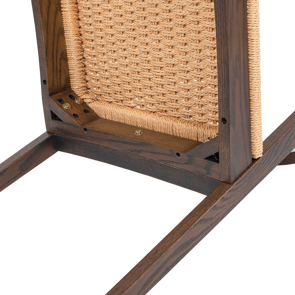 Chaise de salle à manger Capri en chêne avec assise tissée 