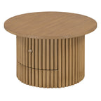 Walker Edison | Table basse ronde cannelée avec tiroir
