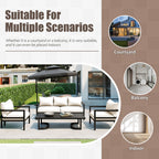 Ensemble de canapés d'extérieur en acier au design incurvé Walker Edison | 