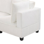 Walker Edison | Canapé d'angle modulaire en forme de U Cloud avec pouf et table basse