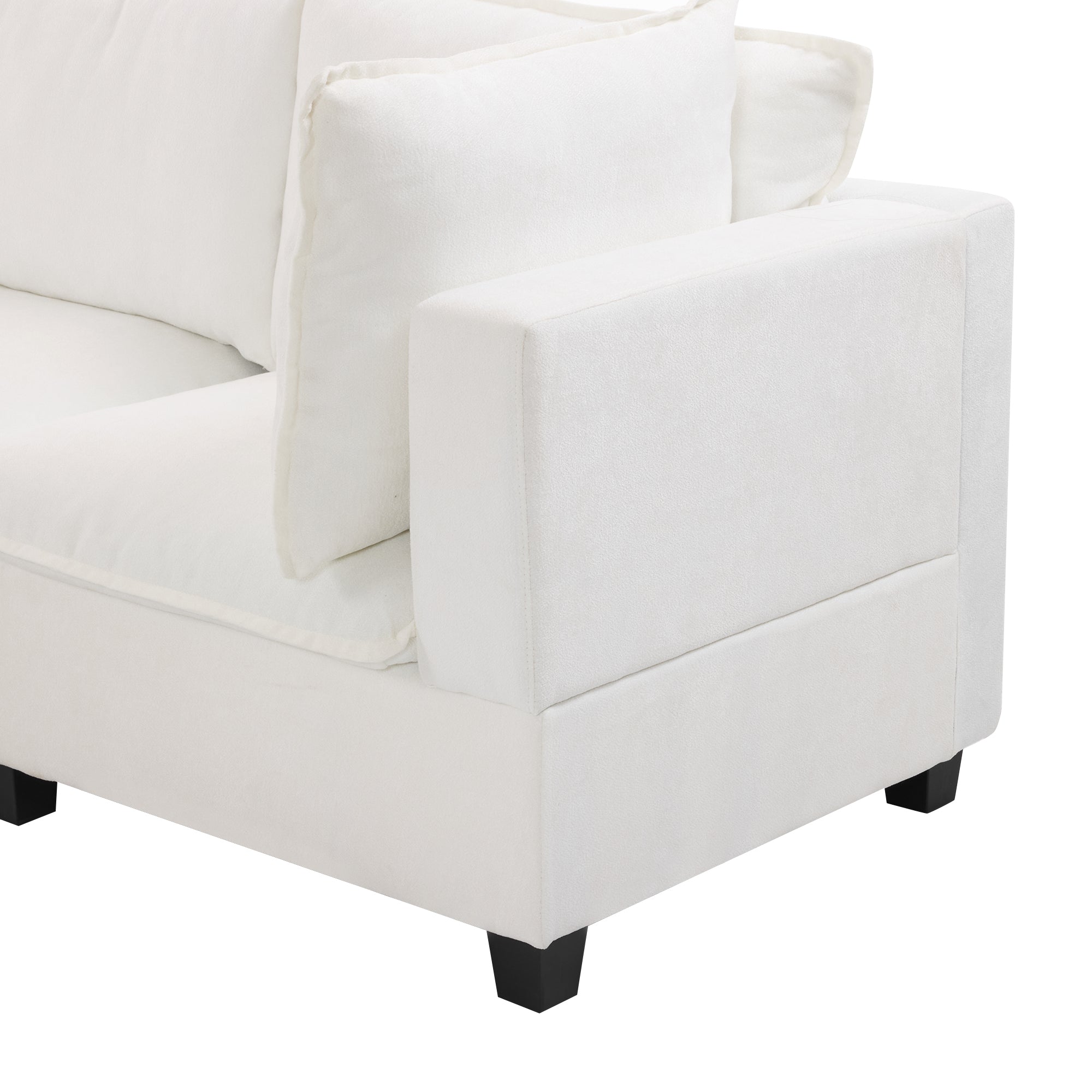 Walker Edison | Canapé d'angle modulaire en forme de U Cloud avec pouf et table basse