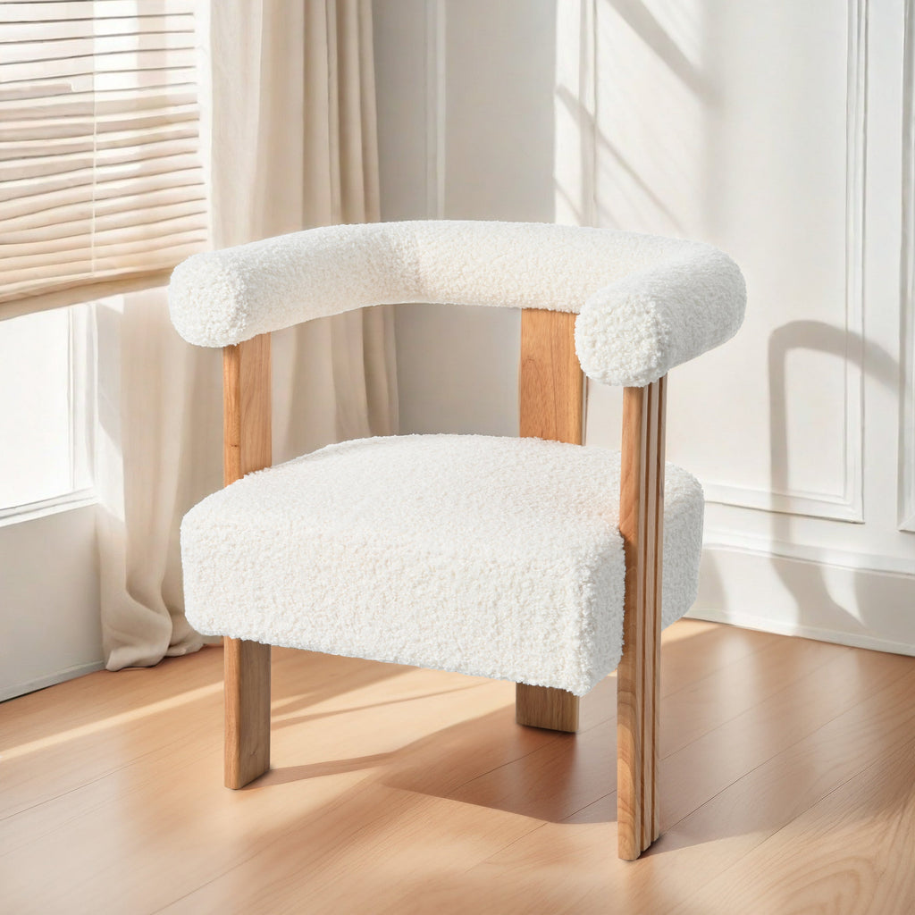 Walker Edison | Fauteuil d'appoint en forme de tonneau Boucle 