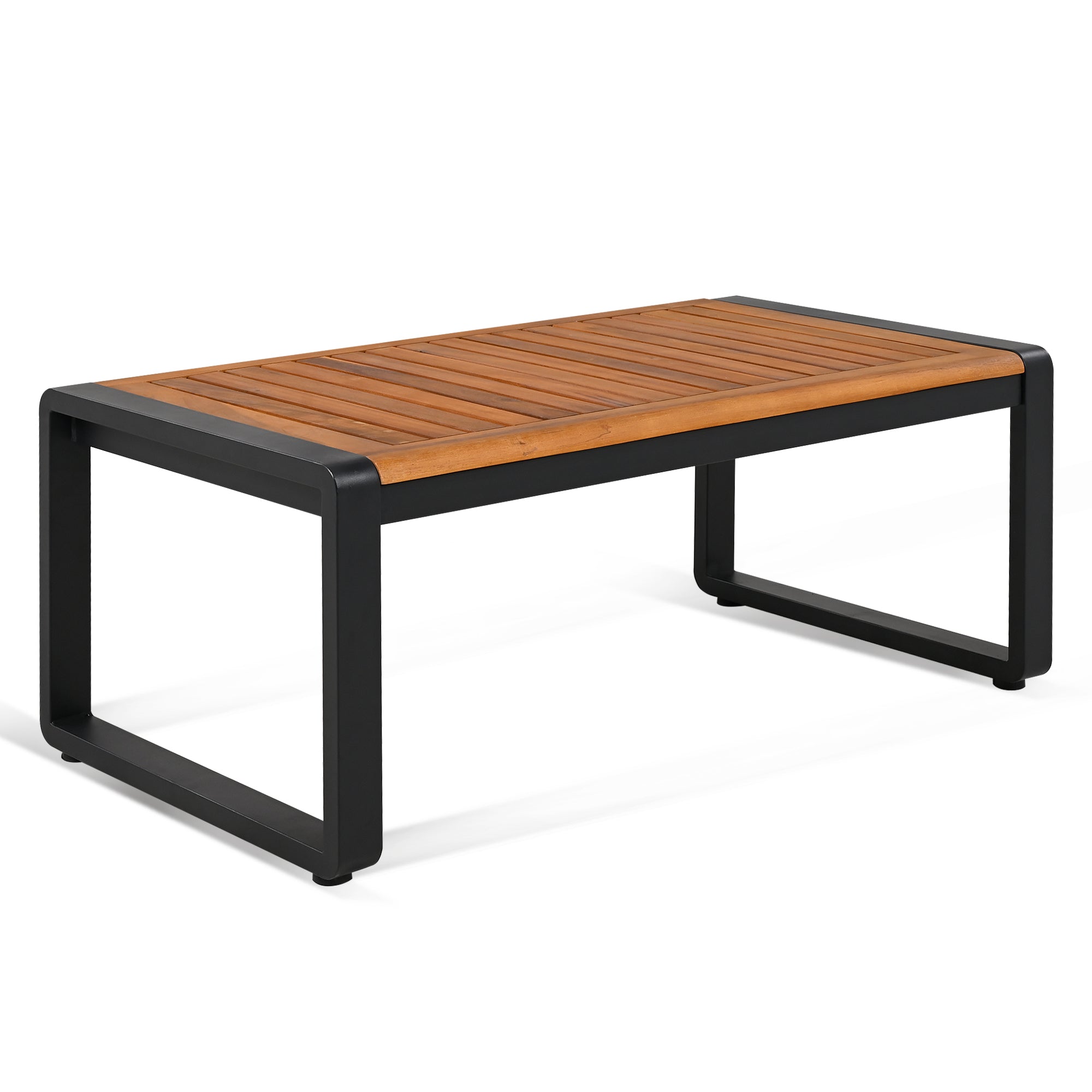 Ensemble de canapés d'extérieur 4 pièces avec structure en métal et bois