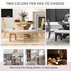 Walker Edison | Charmant ensemble de salle à manger rustique rond 5 pièces avec chaises et banc incurvé 