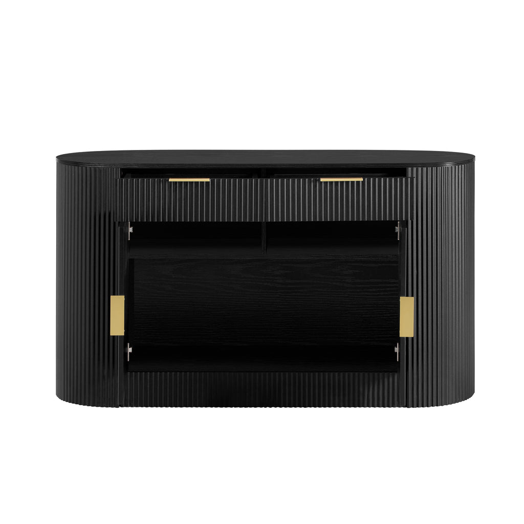 Meuble de rangement d'appoint cannelé au design incurvé - Buffet / Meuble TV