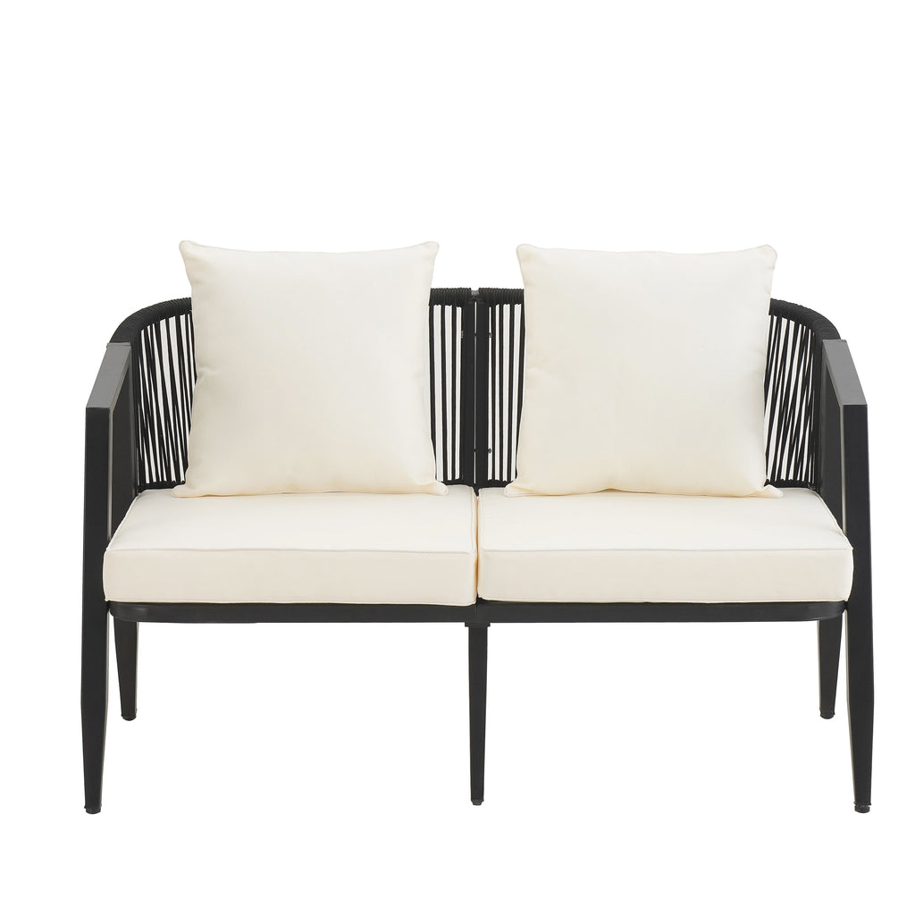 Ensemble de mobilier de patio extérieur au design métallique incurvé 