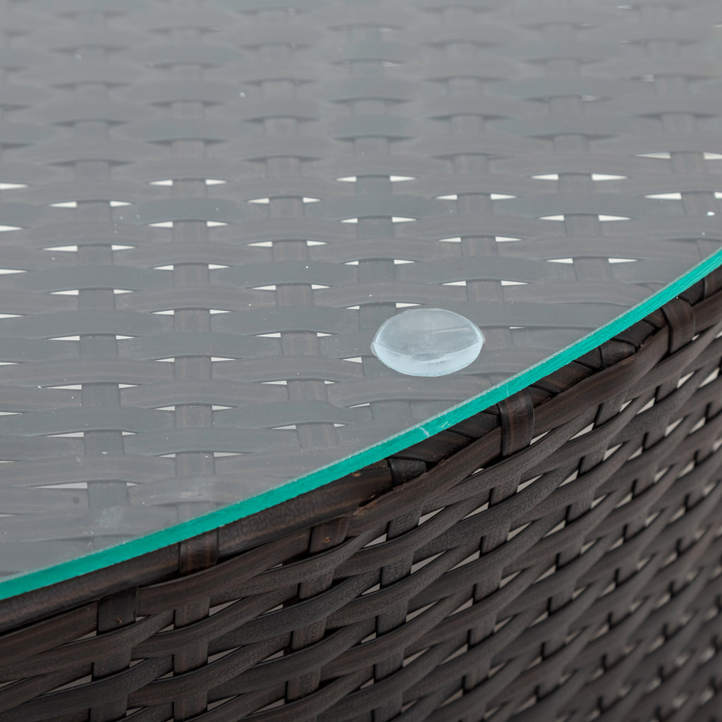 Walker Edison | Ensemble de canapés 5 pièces en résine tressée moderne résistante aux intempéries