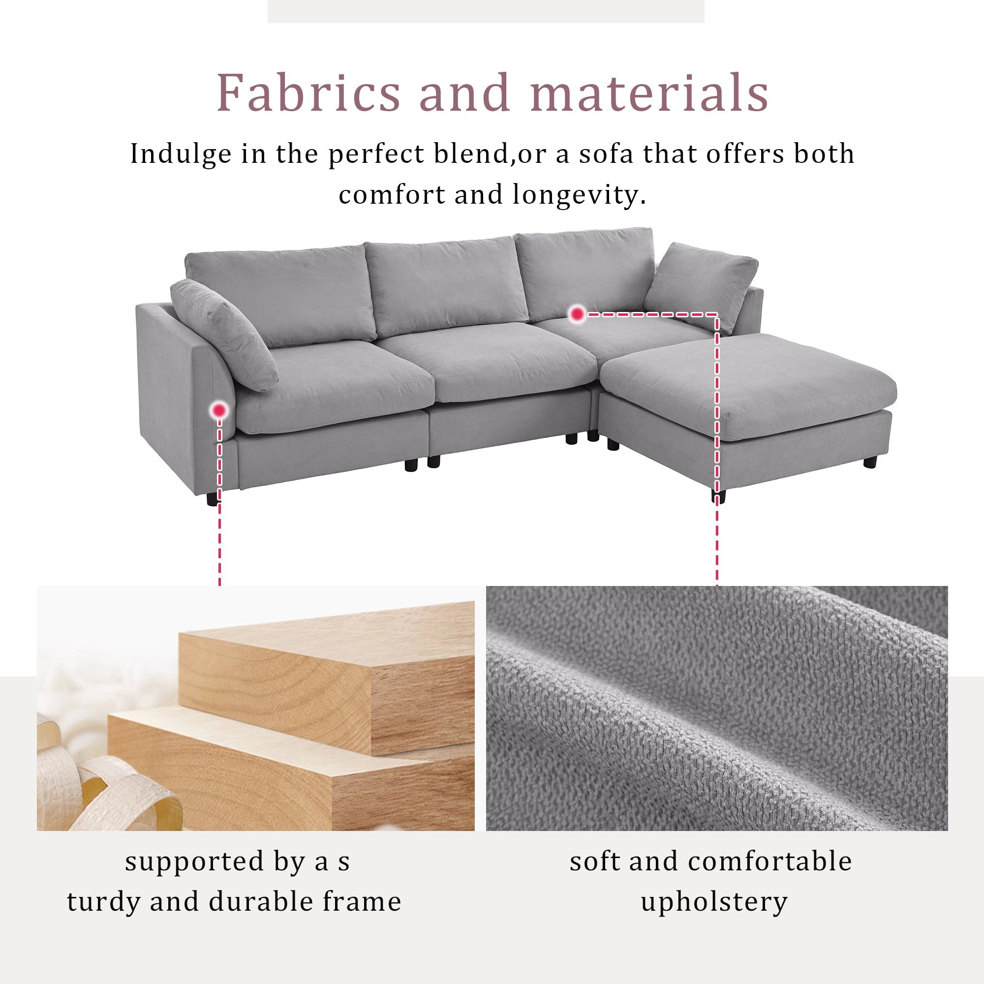 Walker Edison | Canapé d'angle convertible gris avec méridienne réversible 