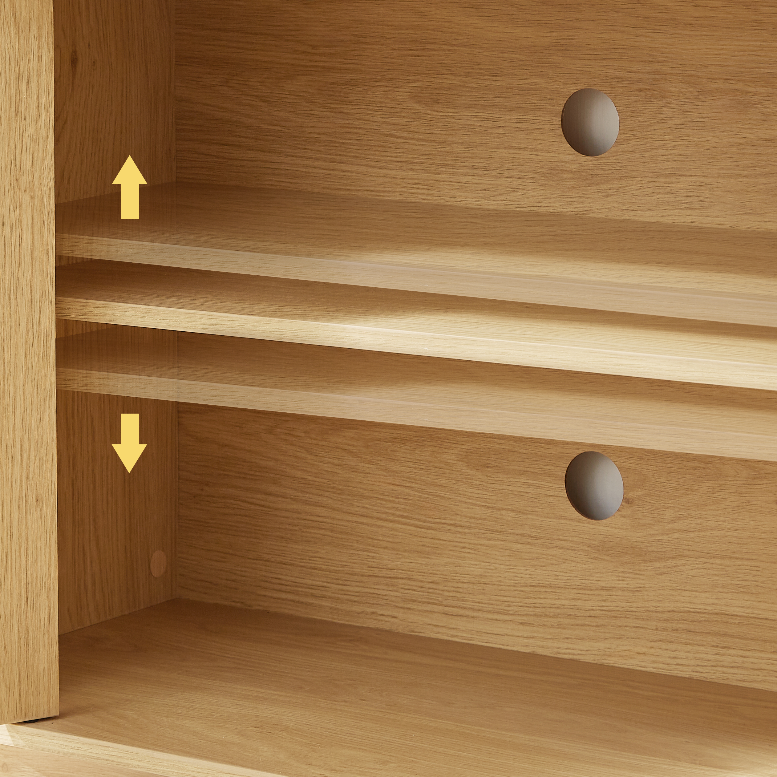 Buffet/meuble TV contemporain cannelé de 162,5 cm