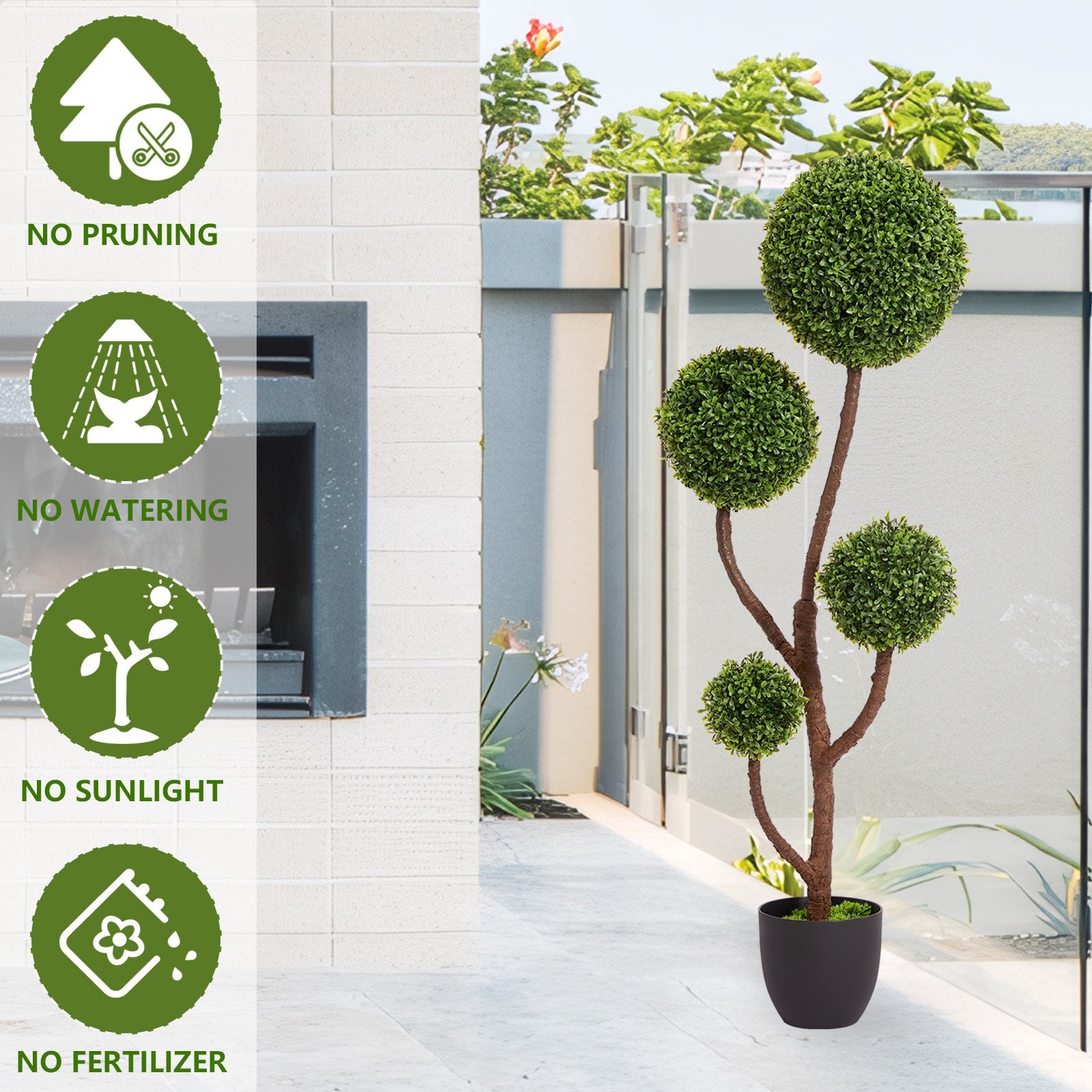 Walker Edison | Topiaire en buis pour décoration intérieure et extérieure