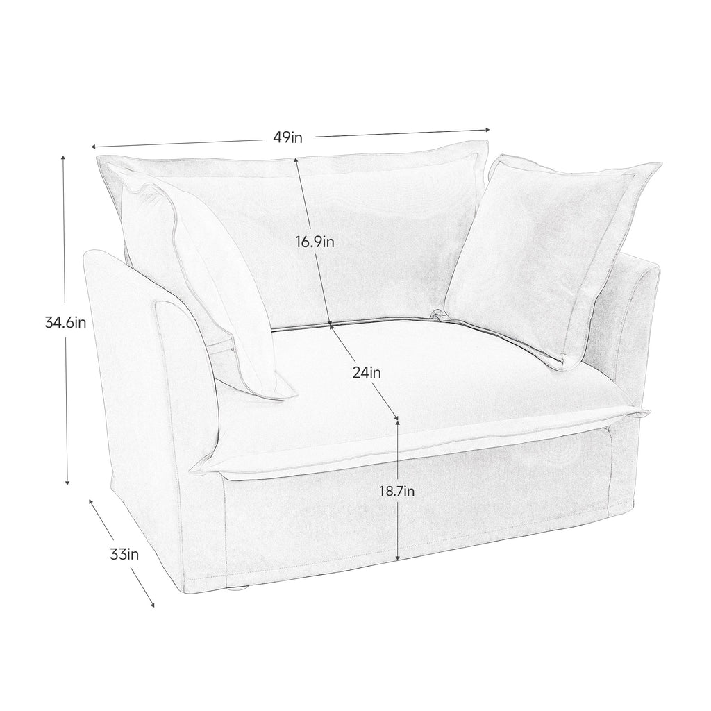 Walker Edison | Fauteuil d'appoint confortable à assise profonde et déhoussable