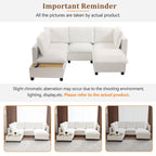 Walker Edison | Canapé d'angle modulaire en forme de U Cloud avec pouf et table basse