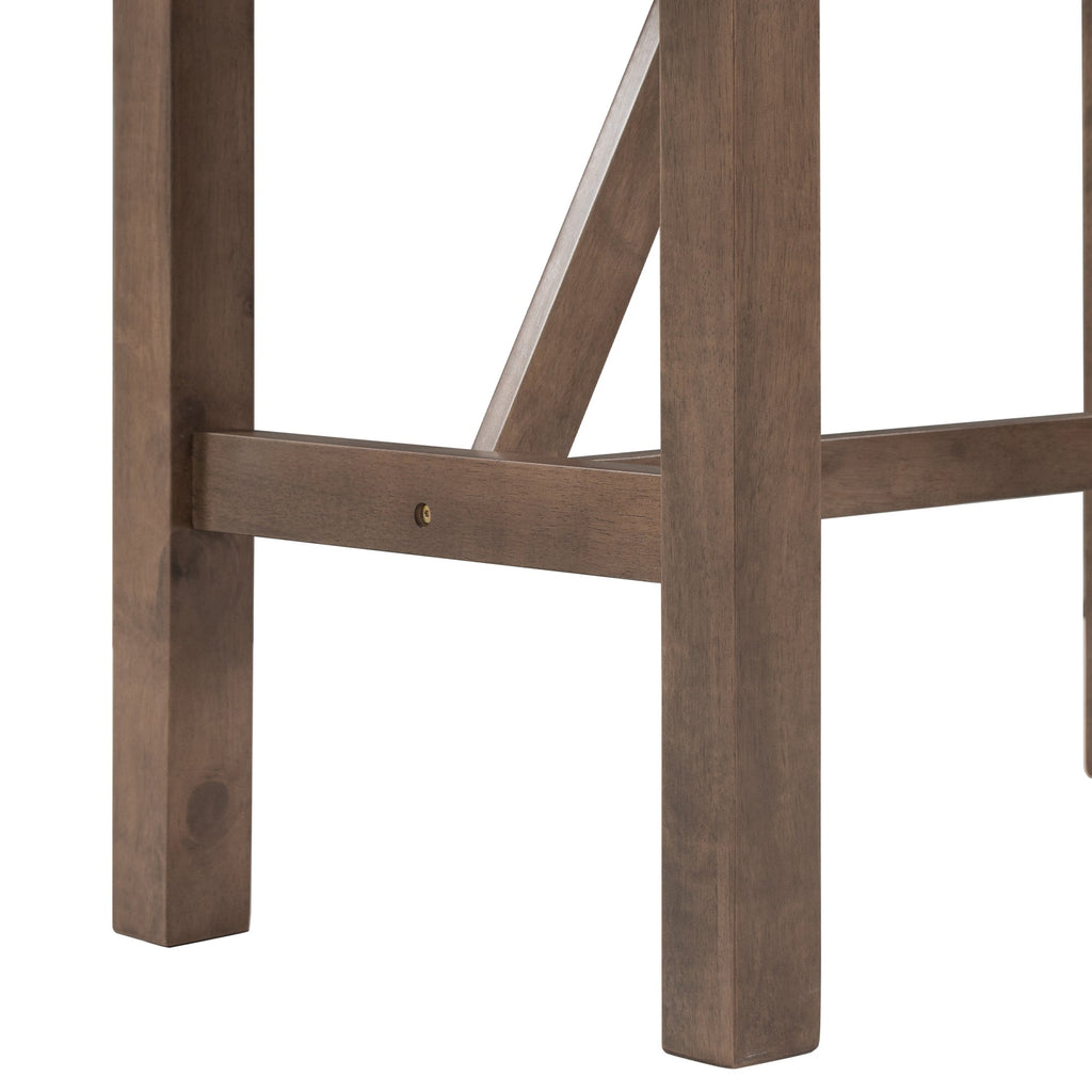 Walker Edison | Ensemble table et chaises de salle à manger 3 pièces en bois, hauteur comptoir, avec abattants