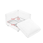 Walker Edison | Canapé d'angle contemporain en chenille blanche avec rangement et pouf