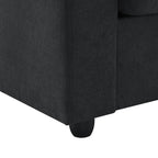 Walker Edison | Canapé d'angle moderne en chenille noire avec pouf