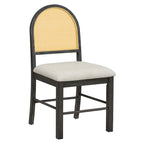 Ensemble de table et chaises de style campagnard en rotin bohème 7 pièces pour 6 personnes