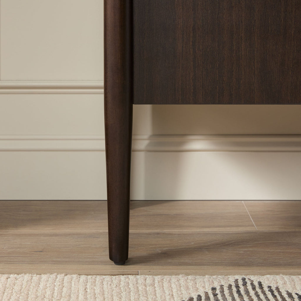 Buffet/meuble TV moderne Samantha en bois cannelé, montage facile, 58 pouces.