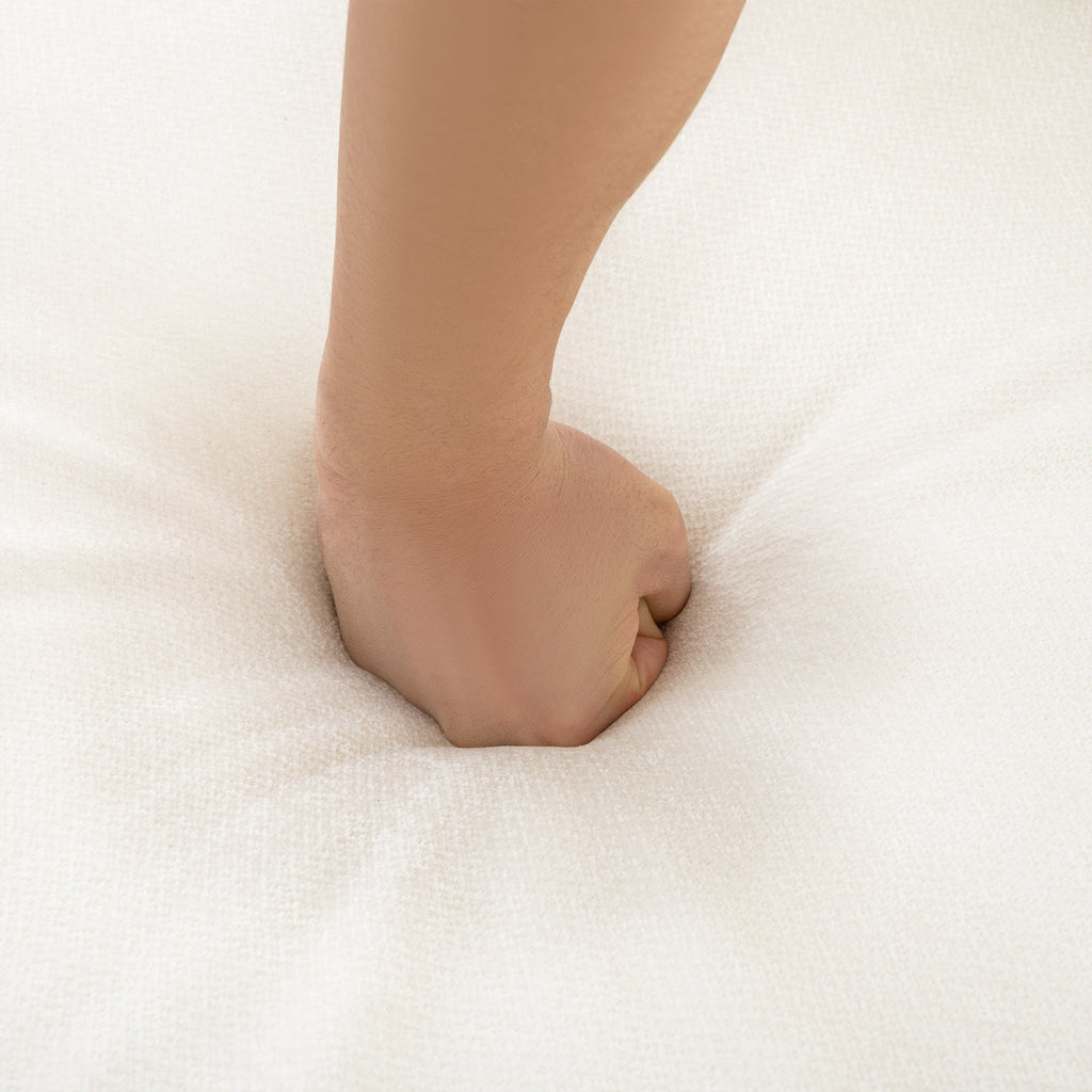 Walker Edison | Canapé d'angle contemporain en chenille blanche avec rangement et pouf