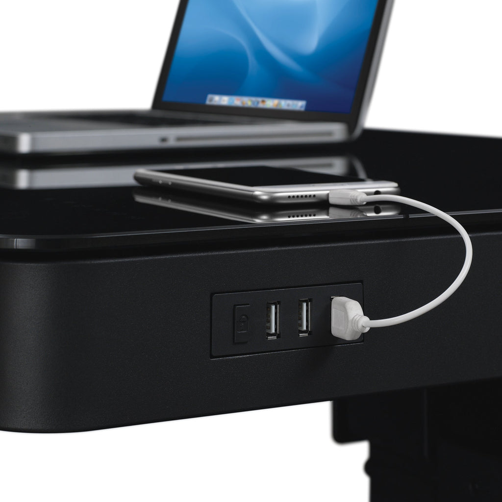 Bureau assis-debout Ashford à hauteur réglable avec ports USB et rangement